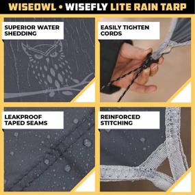 img 2 attached to 🏕️ Wise Owl Outfitters Rain Camping Tarp: Lightweight & Waterproof Hammock Tarp for Backpacking, Hiking, and Camping Gear - 11 x 9 ft, Easy Setup - Grey