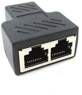 rj45 ethernet cable splitter adapter - sinloon 1-to-2 port female socket interface for cat5, cat5e, cat6, cat7 lan network connector (1 adapter) logo