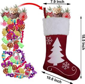 img 2 attached to 🧦 AMAMDHGA Christmas Stockings Set of 4: Ideal Xmas Sack Gifts for Kids and Adults - Santa Reindeer Design for Fireplace Decor and Favors!