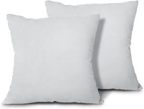 img 4 attached to 🌟 EDOW Throw Pillow Inserts - Set of 2 Lightweight Down Alternative Polyester Pillows for Couch Cushion & Sham Stuffing - Grey (28x28)