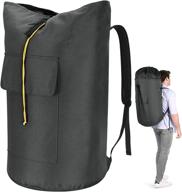 🧺 дополнительно большой рюкзак для белья, 115 литров с ремнями - прочный и портативный. идеально подходит для общежитий, квартир и прачечных. идеальный рюкзак для студентов колледжа. логотип
