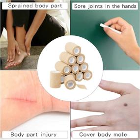 img 1 attached to 🩹 Ceomate 12 Pack Self Adherent Cohesive Wrap Bandages - 3 Inches X 5 Yards, Elastic Self Adhesive Tape for Sports Injuries, Wrist and Ankle Support - 12 Count (Pack of 1)