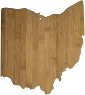 natural bamboo ohio state shaped serving & cutting board by totally bamboo logo