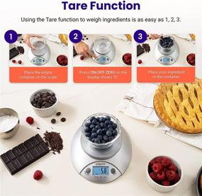 img 2 attached to 🍽 Etekcity Food Kitchen Bowl Scale: Digital Ounces and Grams for Cooking, Baking, Meal Prep, Dieting, Weight Loss | 11lb/5kg, Backlit Display