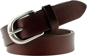 img 4 attached to Women Leather Jeans Western Buckle Women's Accessories for Belts