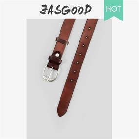 img 2 attached to Women Leather Jeans Western Buckle Women's Accessories for Belts