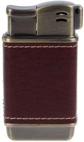 img 3 attached to Premium Genuine Leather Adjustable Soft Flame Butane Gas Lighter - Refillable & Boxed