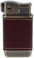 premium genuine leather adjustable soft flame butane gas lighter - refillable & boxed logo