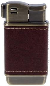 img 4 attached to Premium Genuine Leather Adjustable Soft Flame Butane Gas Lighter - Refillable & Boxed