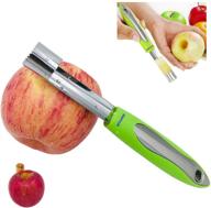 🍏 premium apple corer by btflkns - best stainless steel fruit core remover tool, food grade, ergonomic design with rubber handle (green) for home and kitchen логотип