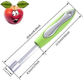 img 2 attached to 🍏 Premium Apple Corer by BTFLKNS - Best Stainless Steel Fruit Core Remover Tool, Food Grade, Ergonomic Design with Rubber Handle (Green) for Home and Kitchen