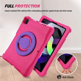 img 3 attached to 🎮 ProCase Kids Case for iPad Air 4 10.9" 2020 / iPad Pro 11 2020 &amp; 2018, Shockproof Rotating Handle Folding Stand Cover Lightweight Kids Friendly Case for iPad Air 10.9" (4th Generation) / iPad Pro 11 – Magenta