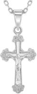 📿 925 sterling silver crucifix pendant necklace for young girls - elegant religious cross necklaces for preteens & teens - classic cross charm jewelry for girls' daily accessory logo