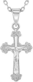 img 4 attached to 📿 925 Sterling Silver Crucifix Pendant Necklace for Young Girls - Elegant Religious Cross Necklaces for Preteens & Teens - Classic Cross Charm Jewelry for Girls' Daily Accessory