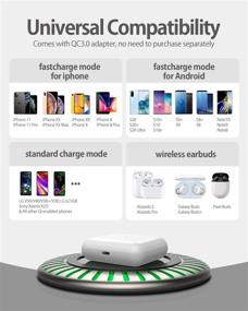 img 3 attached to 🔌 WAITIEE Wireless Charger Pad 15W MAX Fast Charging: 2-in-1 Dock for Apple AirPods 2/Pro and iPhone 12/11/11 Pro/Xs MAX/XR/XS/X/8/8 Plus, Samsung Galaxy - Includes QC3.0 Adapter