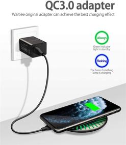 img 2 attached to 🔌 WAITIEE Wireless Charger Pad 15W MAX Fast Charging: 2-in-1 Dock for Apple AirPods 2/Pro and iPhone 12/11/11 Pro/Xs MAX/XR/XS/X/8/8 Plus, Samsung Galaxy - Includes QC3.0 Adapter