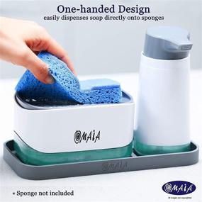 img 2 attached to OMAIA 4-in-1 Dish Soap Dispenser Set: Organize Your 🧼 Kitchen with this Handy Countertop Organizer and Multi-functional Soap Dispenser!