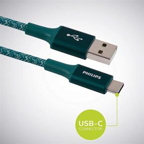 img 3 attached to 🔌 Кабель Philips USB Type C длиной 3 фута, USB-A к USB-C, изумрудный премиум плетеный кабель быстрой зарядки, совместимый с iPad Pro, MacBook Pro, Samsung Galaxy S21/S10/S9/Plus, Google Pixel 5/C/3/2/XL, DLC5203EA/37.