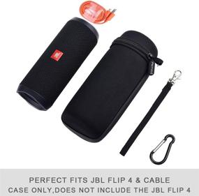 img 1 attached to Черный жесткий переносной чехол для JBL Flip 4/Flip 5 3 - беспроводной портативной стерео-колонки с защитой от брызг и USB-кабелем