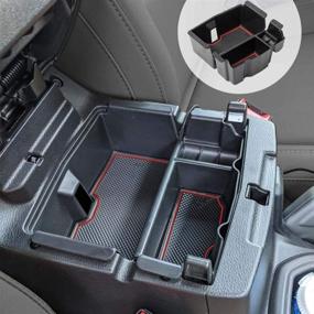 img 4 attached to EDBETOS Center Console Organizer Tray for Jeep Wrangler JL/JLU 2018-2021 and Gladiator JT Truck 2020-2021 - Includes Armrest Accessories, Red Trim - Excludes Light Coverage