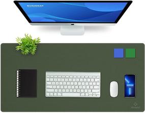 img 4 attached to 🖥️ Knodel Dual-Sided Desk Mat - Waterproof Desk Pad for Office and Home Use, Desk Pads & Blotters, Desk Pad Protector for Desktop (35.4" x 17", Dark Green)