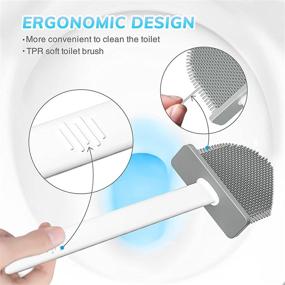 img 3 attached to 🚽 Versatile Silicone Toilet Brush and Holder - Easily Clean Corners, Removable Drawer, Flexible Brush for Deep Cleaning - Wall Mountable, Quick-Dry & Odorless - Ideal for Bathroom, RV Toilets