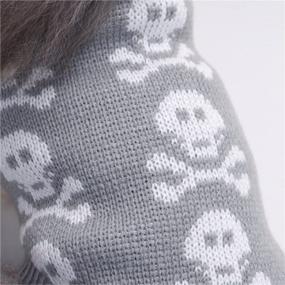 img 1 attached to 🐶 S-Lifeeling Grey Skull Dog Sweater - Holiday Halloween Christmas Pet Clothes for Dogs - Soft and Comfortable Dog Apparel