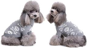 img 4 attached to 🐶 S-Lifeeling Grey Skull Dog Sweater - Holiday Halloween Christmas Pet Clothes for Dogs - Soft and Comfortable Dog Apparel