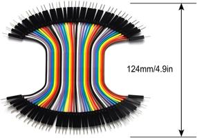 img 1 attached to 🔌 GenBasic 80-Piece Solderless Ribbon Dupont-Compatible Jumper Wires Set - Male to Male, 4 and 8 Inch Lengths, Ideal for Breadboard Prototyping
