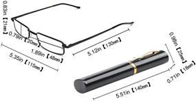 img 3 attached to Lightweight Compact Reader Glasses w/Pen Clip Tube Case by SOOLALA