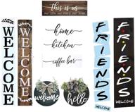 reusable stencil set: welcome home sunflower dog paw signs 🌻 for painting on wood & more - perfect fall decor (18pcs) logo