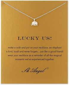 img 3 attached to SK Angel Elephant Necklace Friendship Girls' Jewelry for Necklaces & Pendants