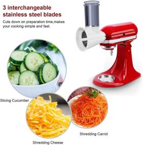 img 3 attached to 🔪 KitchenAid Stand Mixer Attachment - Leixe Slicer/Shredder, Cheese Grater, and Vegetable Slicer with Salad Maker