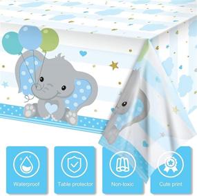 img 1 attached to 🐘 Rectangle Elephant Tablecloth for Decorations - Optimal Supplies