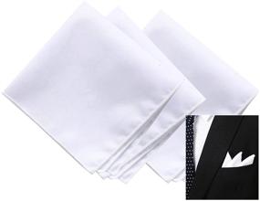 img 4 attached to 🧣 Classic White Cotton Handkerchief Pocket Square for Men's Accessories: Elevated Style Essential