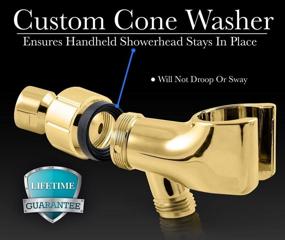 img 1 attached to 🚿 ShowerMaxx Brass Finish Shower Head Holder: Mount for Handheld Showerheads, Adjustable Wall-Mounted Arm Bracket