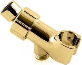 img 4 attached to 🚿 ShowerMaxx Brass Finish Shower Head Holder: Mount for Handheld Showerheads, Adjustable Wall-Mounted Arm Bracket