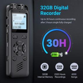 img 2 attached to 🎙️ KINPEE 32GB Digital Voice Recorder - Portable Audio Sound Recording Device for Meetings, Lectures, Interviews - Voice Activated Dictaphone with MP3 Playback
