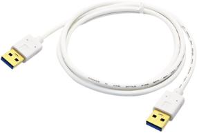 img 2 attached to 🔌 2 Фута Белый Кабель USB Мужской-Мужской - SNANSHI USB A до A Кабель для Передачи Данных с Корпусами Жестких Дисков, Принтерами, Модемами, Камерами и др.