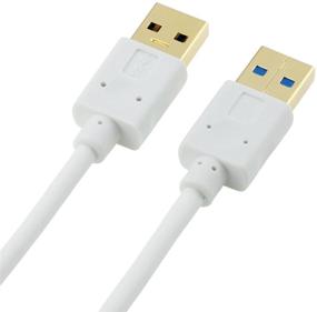 img 3 attached to 🔌 2 Фута Белый Кабель USB Мужской-Мужской - SNANSHI USB A до A Кабель для Передачи Данных с Корпусами Жестких Дисков, Принтерами, Модемами, Камерами и др.