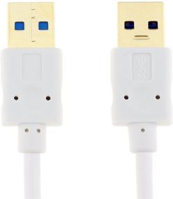 img 1 attached to 🔌 2 Фута Белый Кабель USB Мужской-Мужской - SNANSHI USB A до A Кабель для Передачи Данных с Корпусами Жестких Дисков, Принтерами, Модемами, Камерами и др.