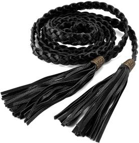 img 2 attached to 💃 Ayliss Women Tassel Braided Skinny Women's Accessories and Belts: Perfect Fashion Statement for Trendy Women