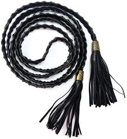 img 4 attached to 💃 Ayliss Women Tassel Braided Skinny Women's Accessories and Belts: Perfect Fashion Statement for Trendy Women