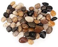 🪨 blqh [18 lbs] aquarium gravel river rock- natural polished decorative gravel for gardens, outdoor landscaping & vase fillers - ornamental river pebbles, polished pebbles - mixed color stones (18.4 inches) logo