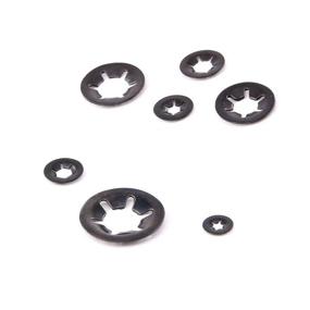 img 1 attached to 🔒 260pcs 7 Size Internal Tooth Starlock Locking Washer Assortment Kit - SpzcdZa Push On Speed Clips Fasteners, Quick Speed Locking Washers in Black Oxide Finish (65Mn Black Oxide)