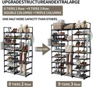 👟 maximize your space with a 9-tier shoe rack organizer: store up to 55 pairs of shoes and boots in this durable black metal stackable shoe cabinet with hooks and hammer логотип