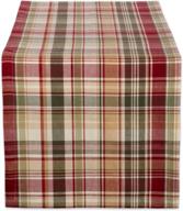 🏞️ cabin plaid cotton table runner: rustic elegance for your dining décor logo