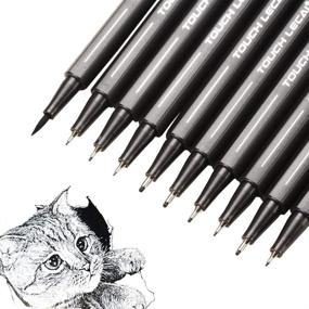 img 4 attached to 🖊️ Premium Set of 10 Black Fineliner Pens - Precision Micro Line Pens for Beginners, Calligraphy, Journaling, Art, Drawing, Lettering, Signature, Illustrations - Ideal for Office Use