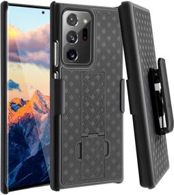 img 4 attached to 📱 Samsung Note 20 Ultra Case: Fingic Holster Combo Shell - Slim, Rugged, Kickstand, Belt Clip - Shockproof Cover (6.9 inch, Black)