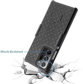 img 2 attached to 📱 Samsung Note 20 Ultra Case: Fingic Holster Combo Shell - Slim, Rugged, Kickstand, Belt Clip - Shockproof Cover (6.9 inch, Black)